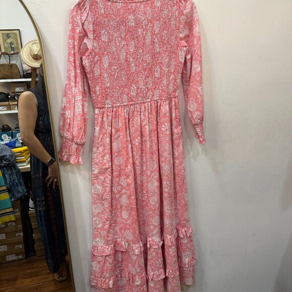 Pink City Prints Pink Long Sleeve Women's Dress - Picture 2 of 4